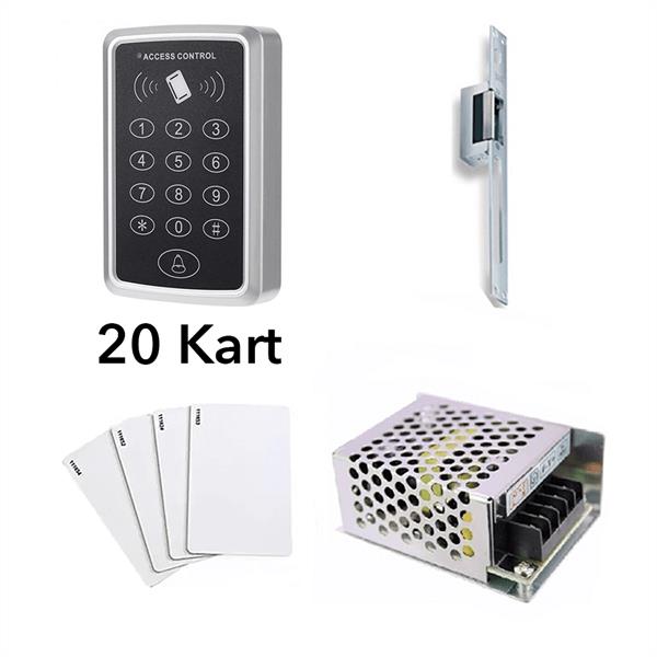 Dil Kilit RFID Şifreli Kapı Kilidi  Kartlı Geçiş Kontrol Sistemi 20 Kart 
