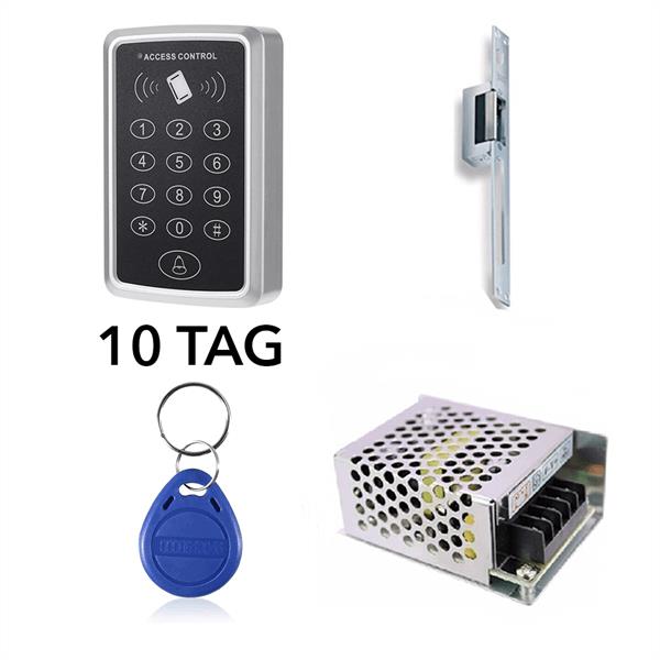 Dil Kilit RFID Şifreli Kapı Kilidi  Kartlı Geçiş Kontrol Sistemi 10 tag