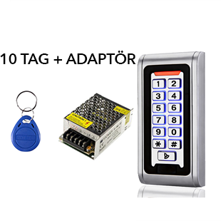 RFID Metal Şifreli Kapı Kilidi  Kartlı Geçiş Kontrol Sistemi 10 Tag Adaptör 